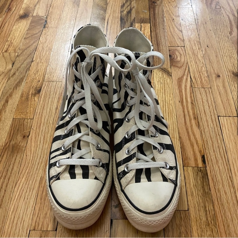 Converse Zebra Print High Top Platform Sneaker - image 2